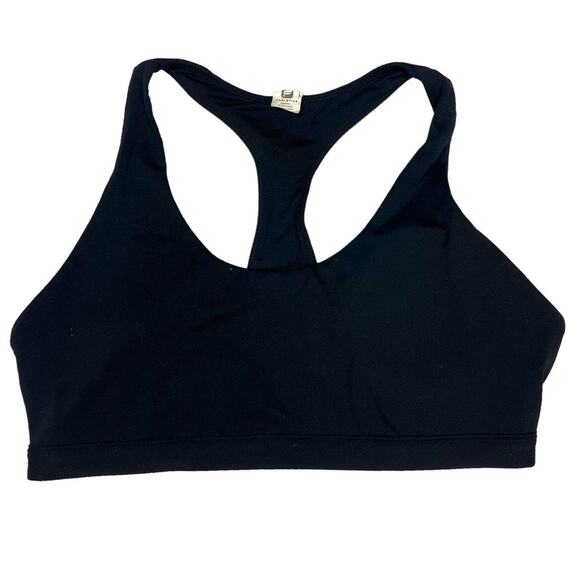 Fabletics Sports Bra Racerback Strappy Black Activewear Top Removable Pad Womens - Picture 2 of 9